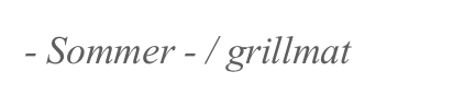 - Sommer - / grillmat